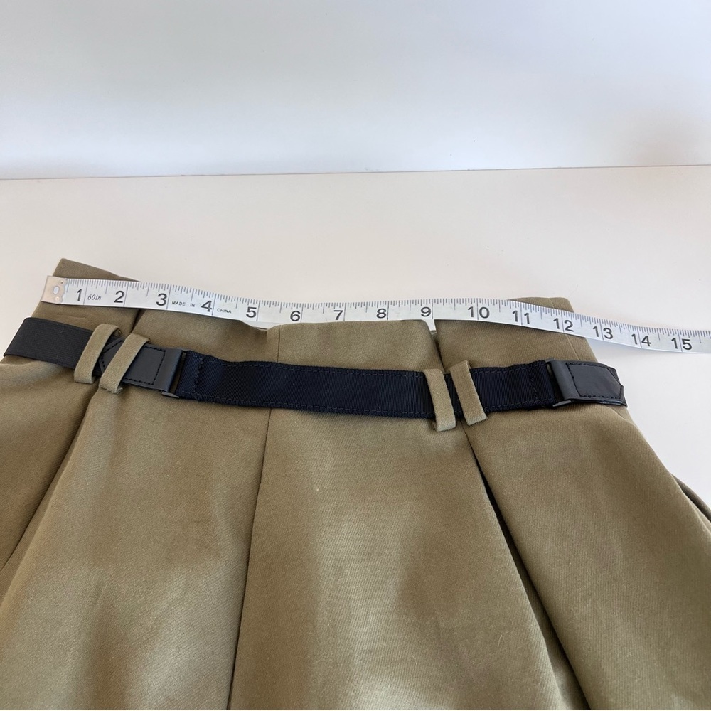 Jason Wu Miss Wu Women’s Olive Green Pleated Belted‎ Mini Skirt - Picture 15 of 16